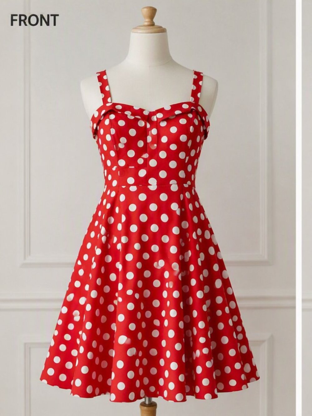 Vintage-Inspired Red Polka Dot Dress